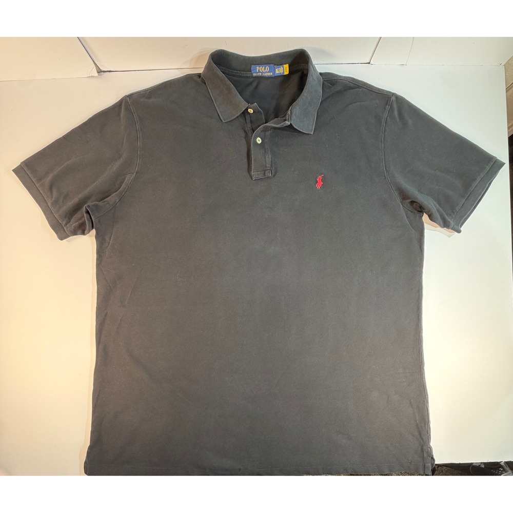 Polo Ralph Lauren Mens Black Short Sleeve Pony Logo Polo Shirt Size 3LT 3XL Tall